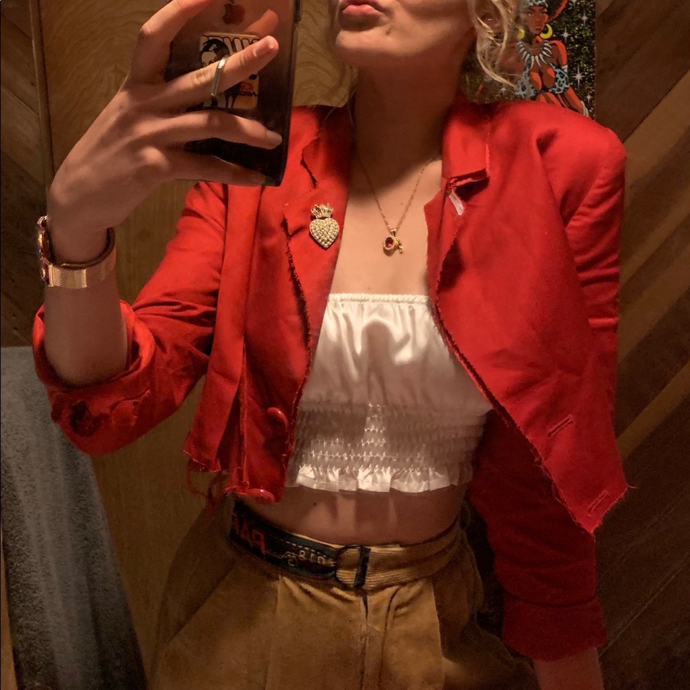 RECONSTRUCTED VINTAGE red blazer